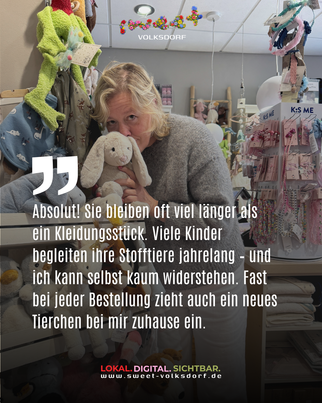 Andrea liebt Kuscheltiere