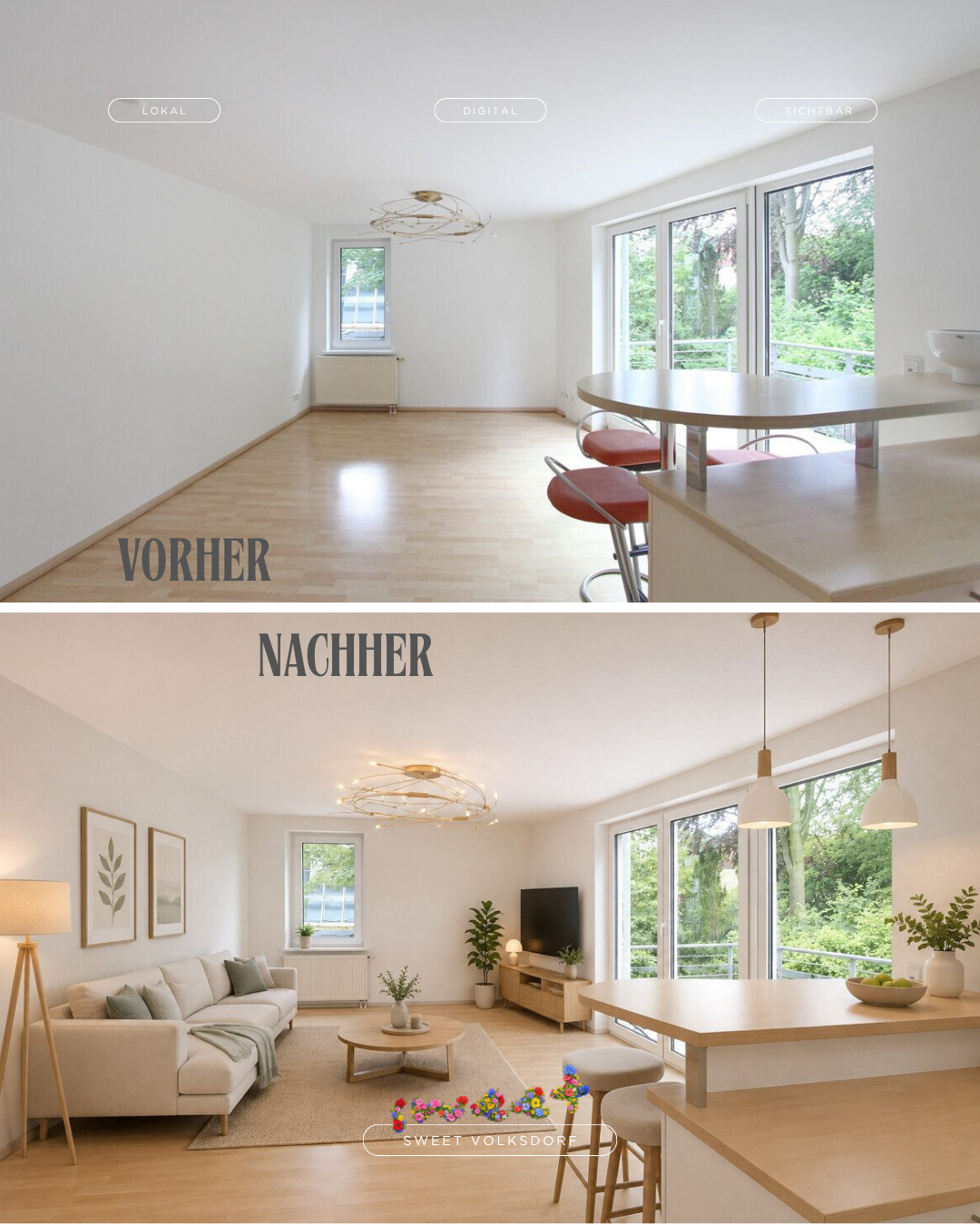Vorher Nachher Wohnraum